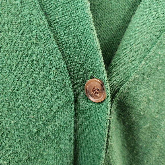 J Crew Brushed Wool V-Neck Cardigan Green Size Small - Picture 7 of 9